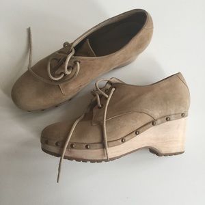 Opening Ceremony suede clogs